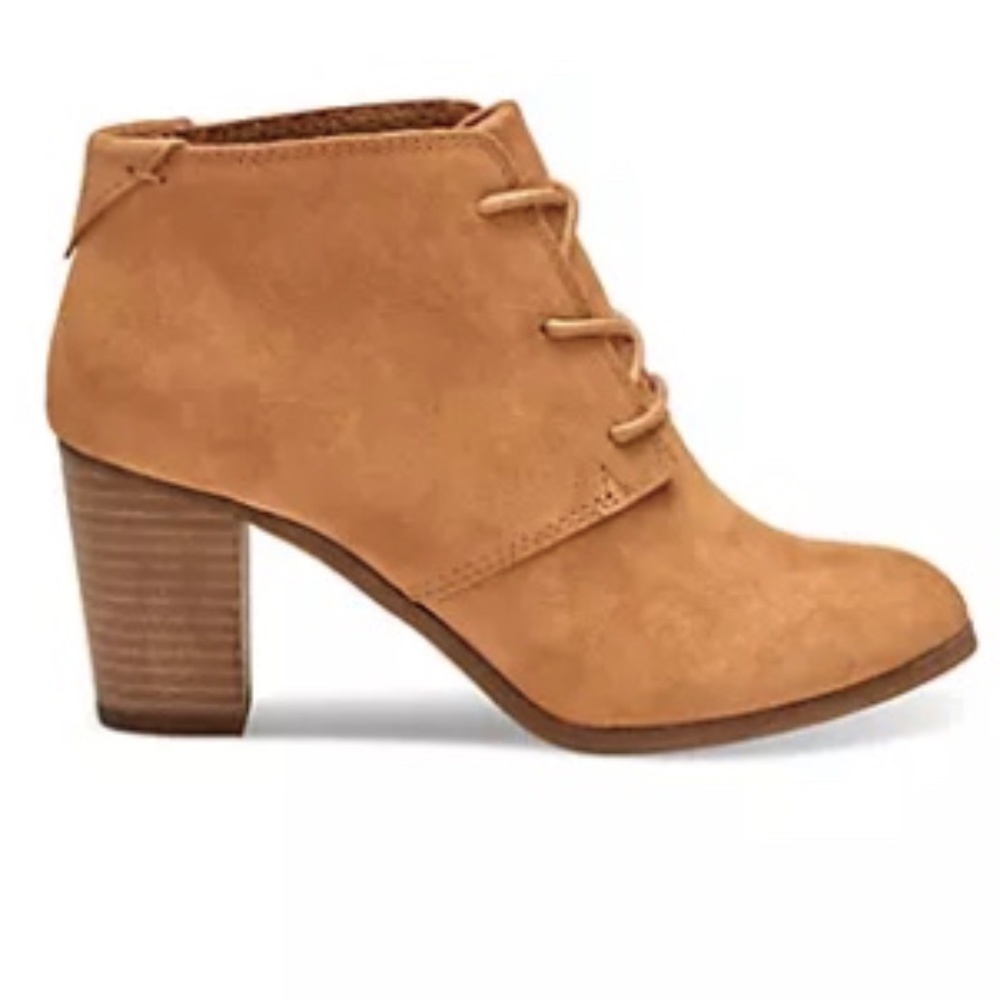 Toms Lunata Lace Up Bootie - Camel - 8.5